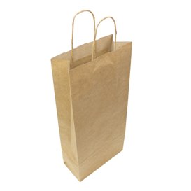 Torby Papierowe Kraft na Butelki z Uchwytami 18+8x39cm (300 Sztuk)