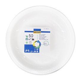 Talerz Głęboki Biały Wielokrotnego Użytku Ekonomiczny PS Ø22cm (50 Sztuk)
