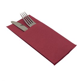Serwetki Kieszonki na Sztućce Mikro Dot Burgundie 40x40cm (30 Sztuk)