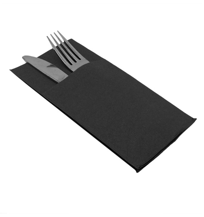 Serwetki Kieszonki na Sztućce Mikro Dot Czarne 40x40cm (30 Sztuk) Serwetki Kieszonki na Sztućce Mikro Dot Czarne 40x40cm (30 Sztuk)