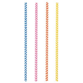 Słomki Proste Papierowe Kolory Ø8mm 40cm (50 Sztuk)