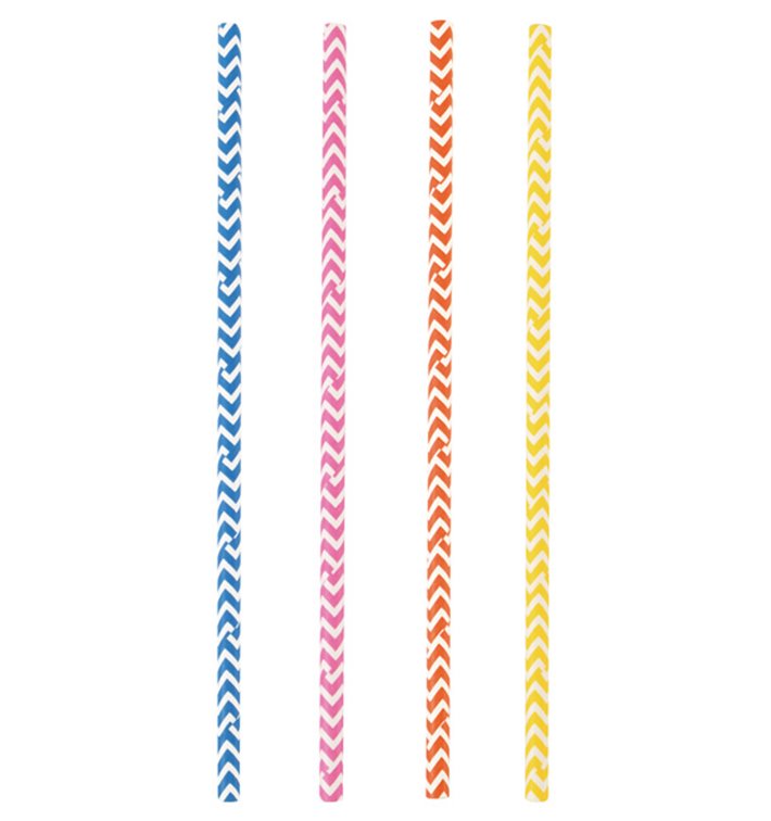 Słomki Proste Papierowe Kolory Ø8mm 40cm (50 Sztuk) Słomki Proste Papierowe Kolory Ø8mm 40cm (50 Sztuk)