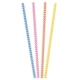 Słomki Proste Papierowe Kolory Ø8mm 40cm (50 Sztuk)
