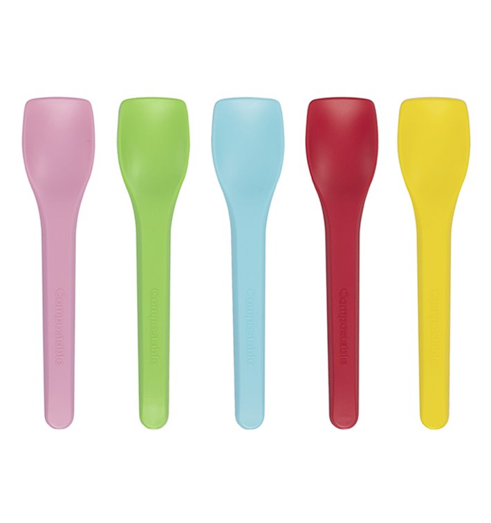 Łyżka do lodów Colours CPLA 10cm (100 Sztuk) Łyżka do lodów Colours CPLA 10cm (100 Sztuk)