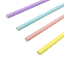 Słomki Proste Papierowe Kolory Ø1,2cm 20cm (50 Sztuk)