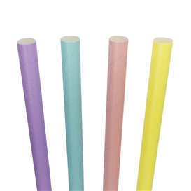 Słomki Proste Papierowe Kolory Ø1,2cm 20cm (50 Sztuk)