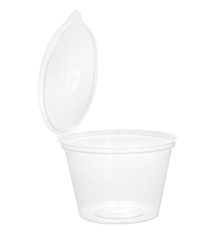Pojemnik Okrągły z Pokrywką na Zawiasie APET 125ml (405 Sztuk) Pojemnik Okrągły z Pokrywką na Zawiasie APET 125ml (405 Sztuk)