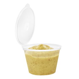 Pojemnik Okrągły z Pokrywką na Zawiasie APET 125ml (405 Sztuk)