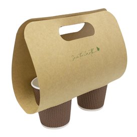 Uchwyty na Kubki Papierowe Kraft 23,9x18cm Ø8,0cm (100 Sztuk)