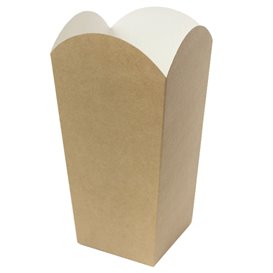 Pudełko na Popcorn Średnie Kraft 90g 7,8x10,5x18cm (350 Sztuk)