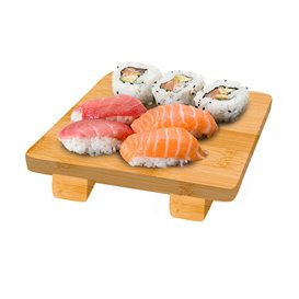 Taca Bambusowa do Serwowania Sushi 15x15x2,5cm (1 Sztuk)