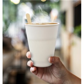 Wytrzymały kubek wielokrotnego użytku PP Kremowy 355ml Ø9,6cm (100 Sztuk)