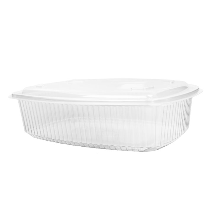 Pojemnik z Pokrywką na Zawiasie do mikrofali PP 1.500ml (25 Sztuk) Pojemnik z Pokrywką na Zawiasie do mikrofali PP 1.500ml (25 Sztuk)