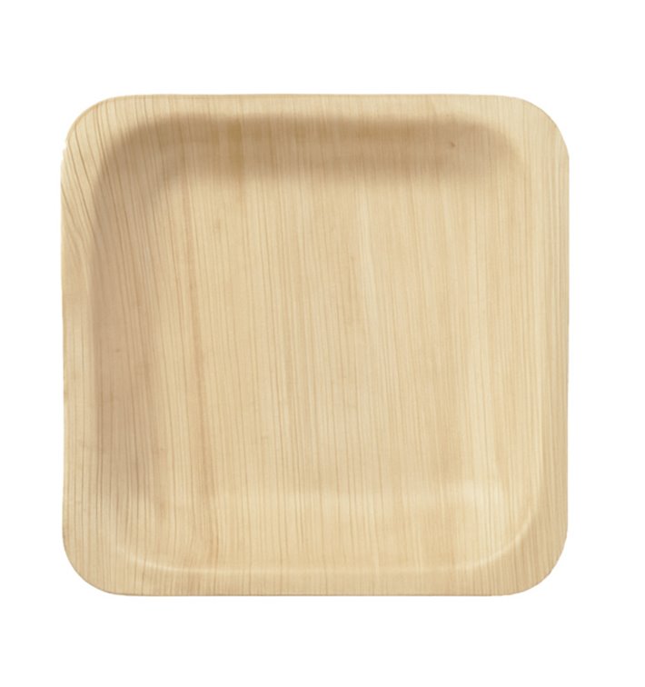 Kwadratowy Drewniany Talerz 10,5x10,5cm (25 Units) Kwadratowy Drewniany Talerz 10,5x10,5cm (25 Units)