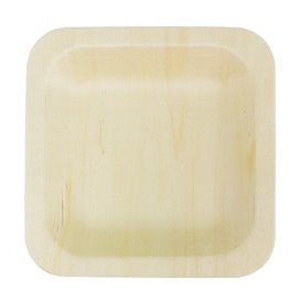 Kwadratowy Drewniany Talerz 9x9cm (25 Units)