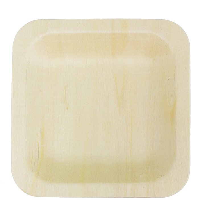 Kwadratowy Drewniany Talerz 9x9cm (600 Units) Kwadratowy Drewniany Talerz 9x9cm (600 Units)