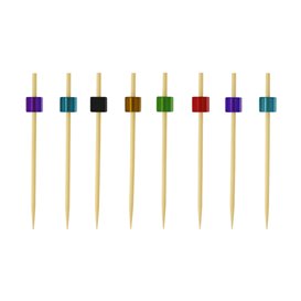 Szaszłyki Bambusowe Kubełkowe Kolory 7cm (100 Units)