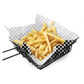Papier Pergaminowy do Frytek Czarny “Vichy” 31x42cm (1.000 Sztuk)