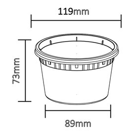Pojemnik Plastikowy “Deli Range” Przezroczysty PP z Pokrywka 480ml (40 Sztuk)