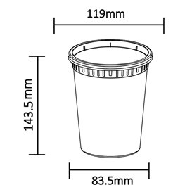 Pojemnik Plastikowy “Deli Range” Przezroczysty PP z Pokrywka 960ml (240 Sztuk)