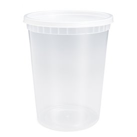 Pojemnik Plastikowy “Deli Range” Przezroczysty PP z Pokrywka 960ml (40 Sztuk)