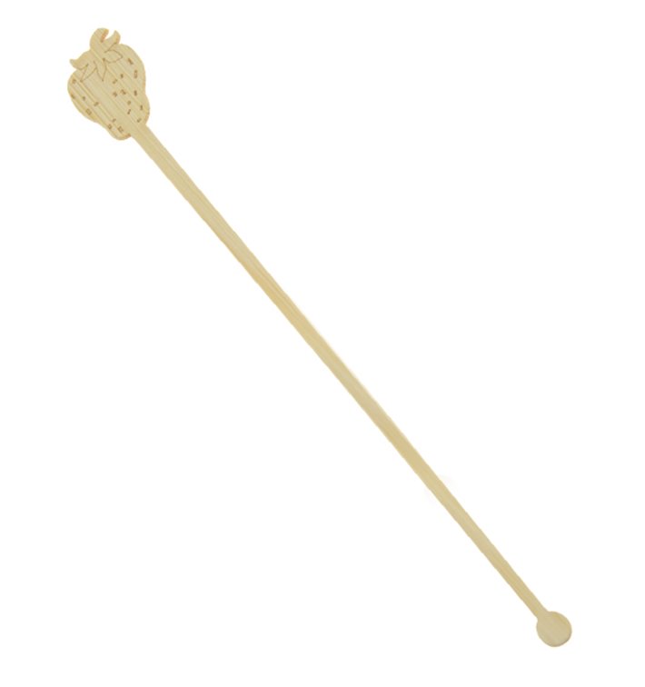 Bambusowe mieszadełko do Napój Truskawka 18cm (600 Units) Bambusowe mieszadełko do Napój Truskawka 18cm (600 Units)