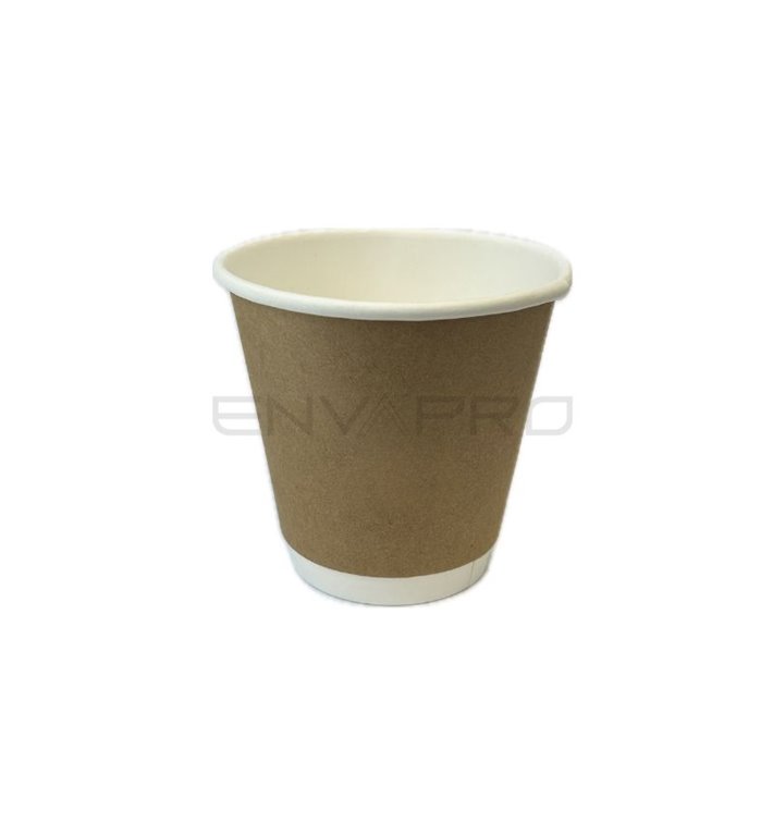 Kubki Papierowe 8 Oz/240ml Podwójne Ścianki Gładkie Kraft Ø8cm (500 Sztuk) Kubki Papierowe 8 Oz/240ml Podwójne Ścianki Gładkie Kraft Ø8cm (500 Sztuk)