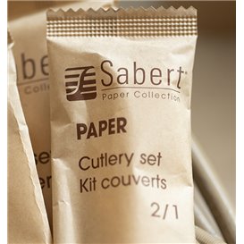 Zestaw Sztućców Papierowych Kraft Widelec i Nóż (50 Stuks)