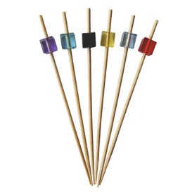 Szaszłyki Bambusowe Kubełkowe Kolory 7cm (100 Units)
