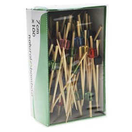 Szaszłyki Bambusowe Kubełkowe Kolory 7cm (100 Units)
