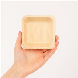 Kwadratowy Drewniany Talerz 9x9cm (25 Units)