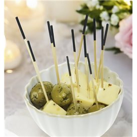 Bambusowy Szpikulec z Czarną Końcówką 7cm (300 Units)