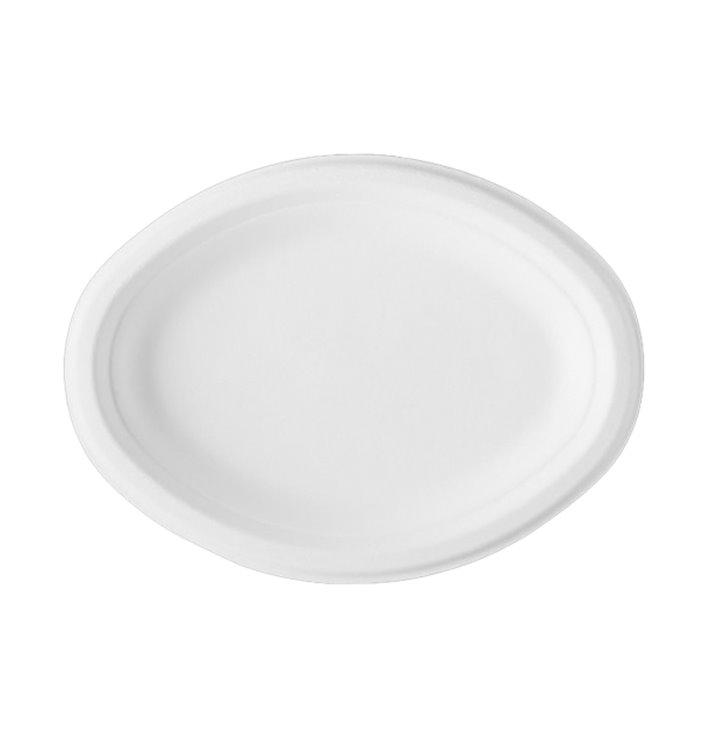 Taca Biała z Trzciny Cukrowej 25,4x17,5 cm (500 Sztuk) Taca Biała z Trzciny Cukrowej 25,4x17,5 cm (500 Sztuk)