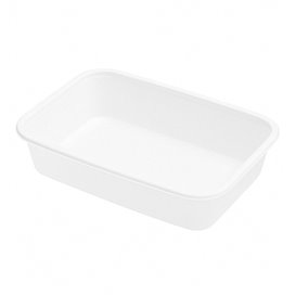 Pojemnik Plastikowy Prostokątny Biały PP 500ml 17,4x11,6x3,5cm (25 Sztuk)