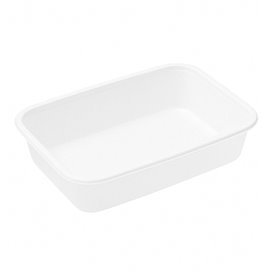 Pojemnik Plastikowy Prostokątny Biały PP 500ml 17,4x11,6x3,5cm (25 Sztuk)