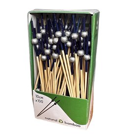 Bambusowy Szpikulec Niebieski/Srebrny 10cm (1.200 Units)