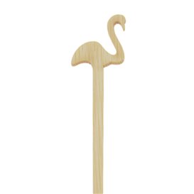 Bambusowe Mieszadełko do Napój Różowy Flaming 14cm (600 Units)