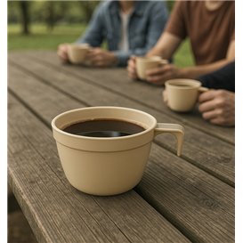 Filiżanka Wielokrotnego Użytku Beżowa "Cup" PP 190ml (25 Sztuk)