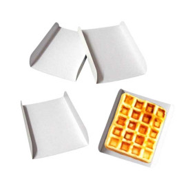 Tacki Papierowe Białe na Gofry 13,5x10cm (100 Sztuk)