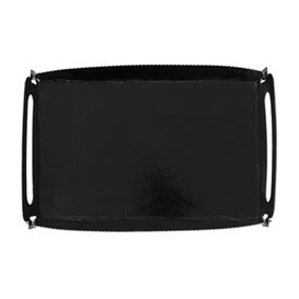 Tacka Papierowa Prostokątna Czarna z Uchwytami 12x19 cm (100 Sztuk)