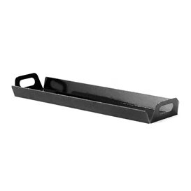 Tacka Papierowa Prostokątna Czarna z Uchwytami 32x7,5 cm (100 Sztuk)