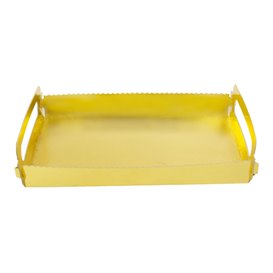 Tacka Papierowa Prostokątna Złota z Uchwytami 12x19cm (10 Sztuk)