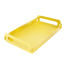 Tacka Papierowa Prostokątna Złota z Uchwytami 12x19cm (10 Sztuk)