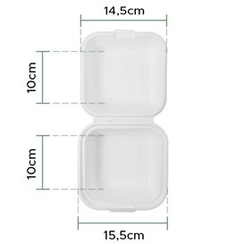 Pudełko na Hamburgera Biały z Trzciny Cukrowej 15Xx15x8cm (50 Sztuk)