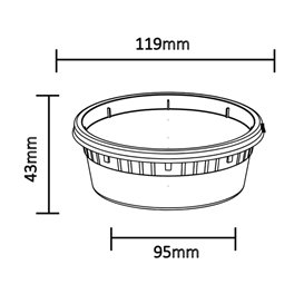 Pojemnik Plastikowy “Deli Range” Przezroczysty PP z Pokrywka 240ml (40 Sztuk)