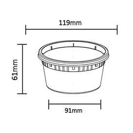 Pojemnik Plastikowy “Deli Range” Przezroczysty PP z Pokrywka 360ml (40 Sztuk)