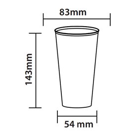 Przezroczysty, wielokrotnego użytku i niezniszczalny plastikowy kubek PP do caipirinha 470ml (15 Sztuk)