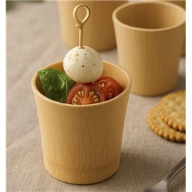 Kubek Wielokrotnego Użytku Narturalny Bambusowy Fingerfood 8,4x9,2x9cm (12 Units)