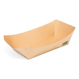 Tacka z Papieru Bambusowego Kraft 350ml 16,5x12x4,4cm (125 Sztuk)