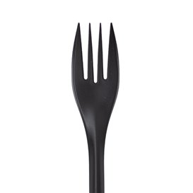 Widelec Wielokrotnego Użytku z PP Czarny 17,5cm (50 Sztuk)